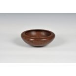 A turned Honduras mahogany bowl