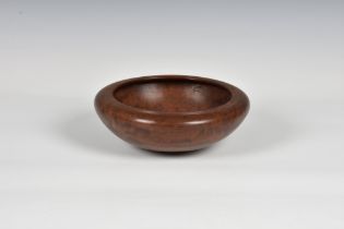 A turned Honduras mahogany bowl