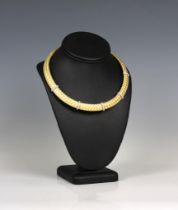 An Italian 18ct yellow gold and diamond necklace
