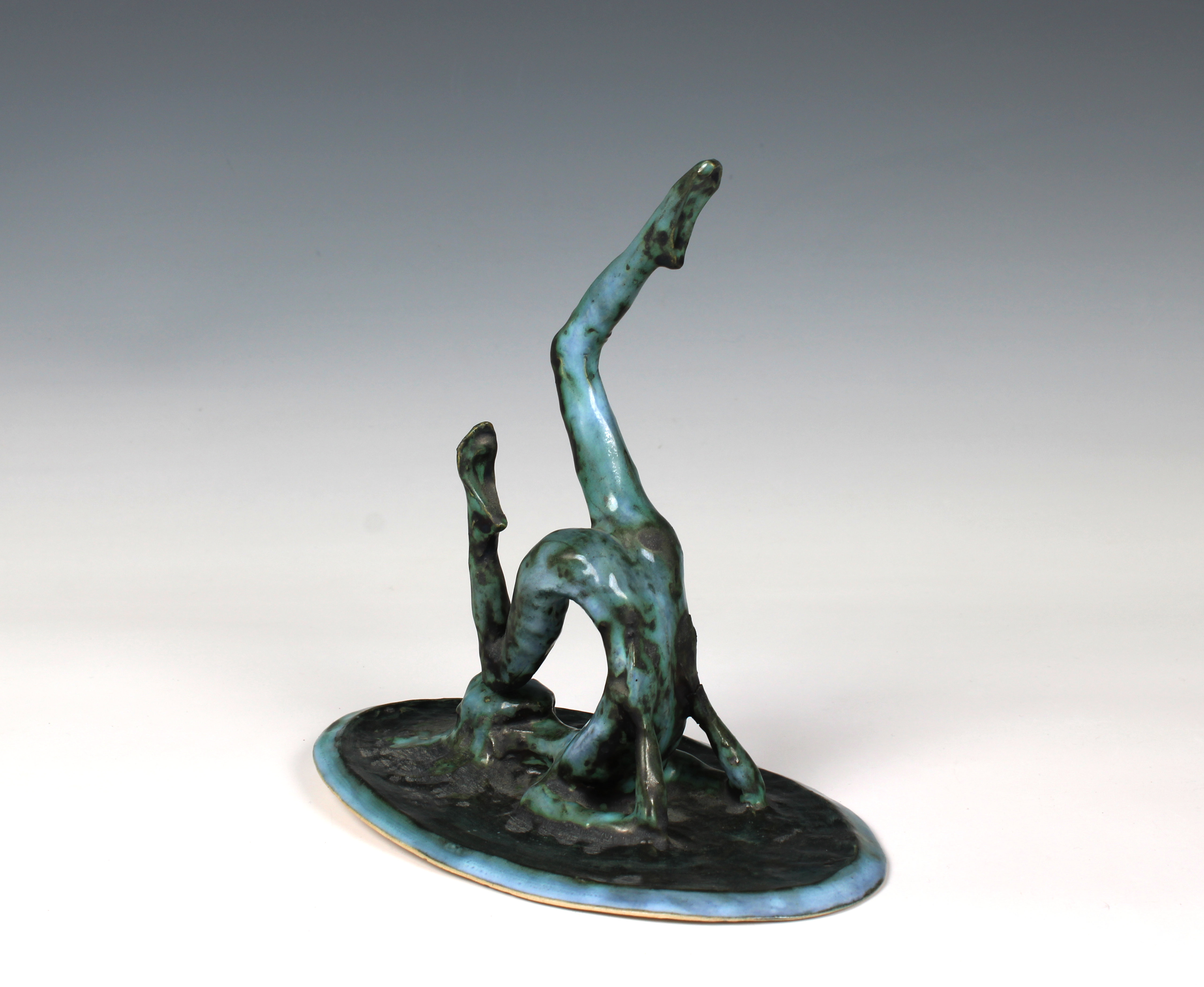Elizabeth Ann Macphail (1939-89) glazed sculpture featuring a stylised figure doing exercise - Image 4 of 7