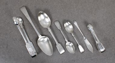 A collection of silver flatware