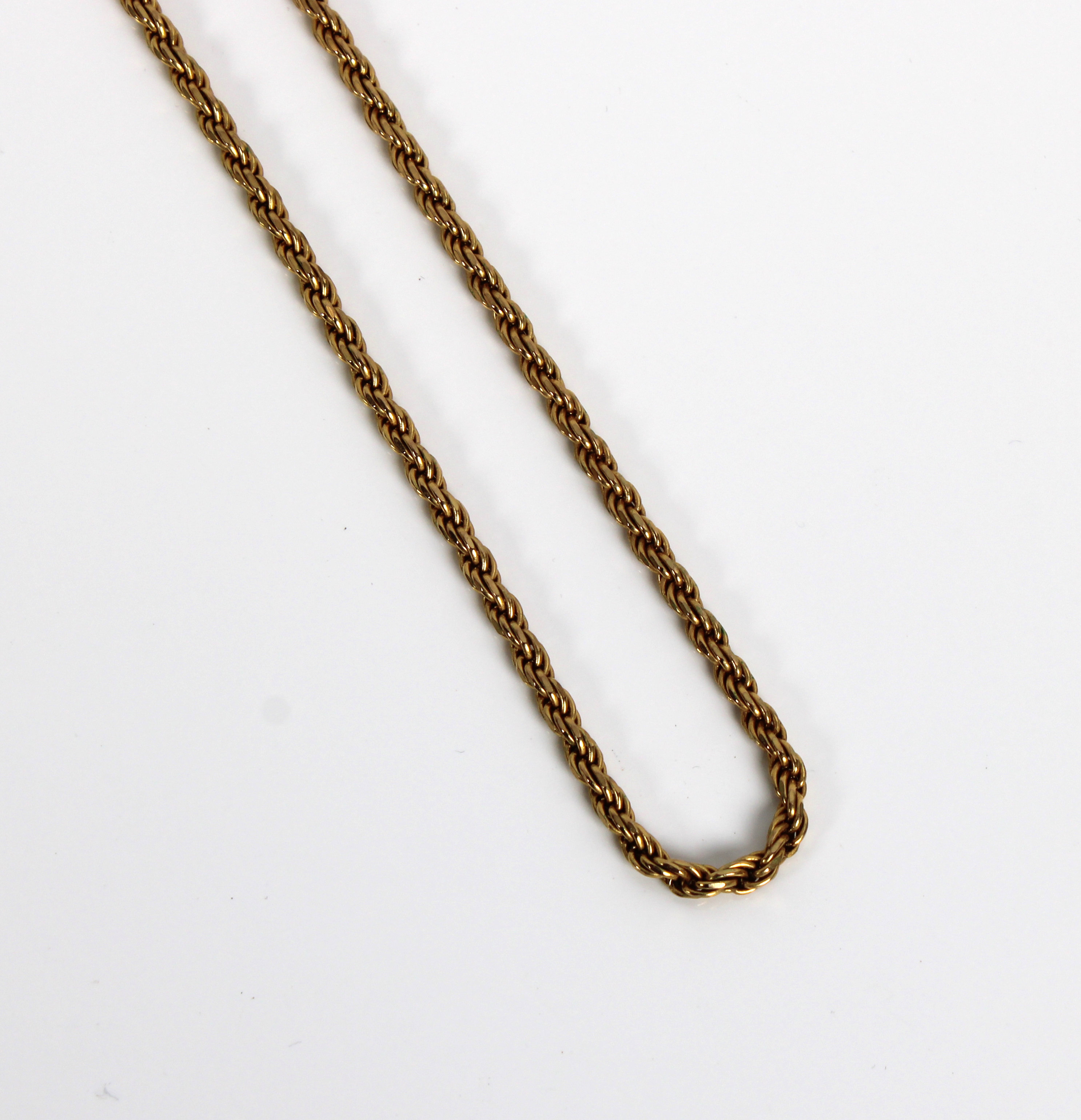 A 9ct yellow gold rope necklace