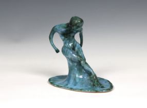 Elizabeth Ann Macphail (1939-89) glazed sculpture featuring a stylised figure doing floor exercises