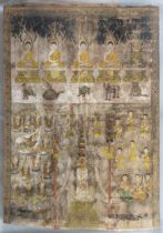 A painting depicting Phra Malai in Tavatisma Heaven, probably 18th century, Cambodia