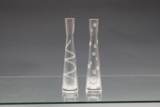 Two boxed Baccarat glass vases