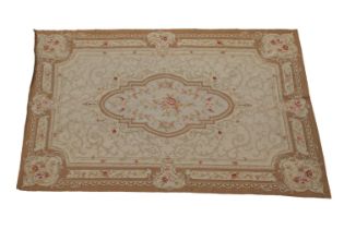 A large flatweave rug with Aubusson design