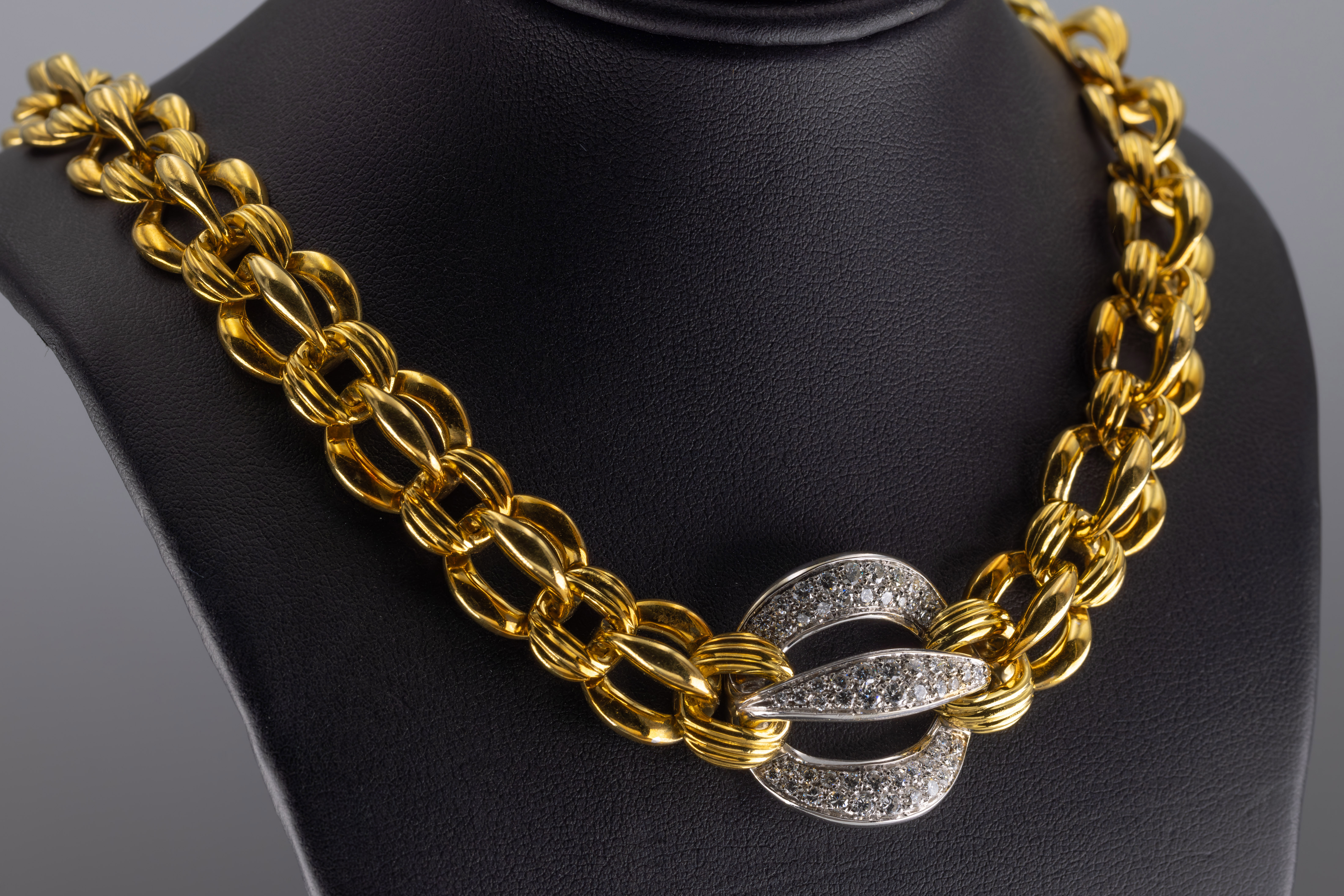 Damiani: an 18k yellow and white gold and diamond necklace, - Image 2 of 2