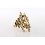 A 14ct yellow gold geometric ring