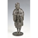 A Japanese patinated bronze figure - The Tea Merchant