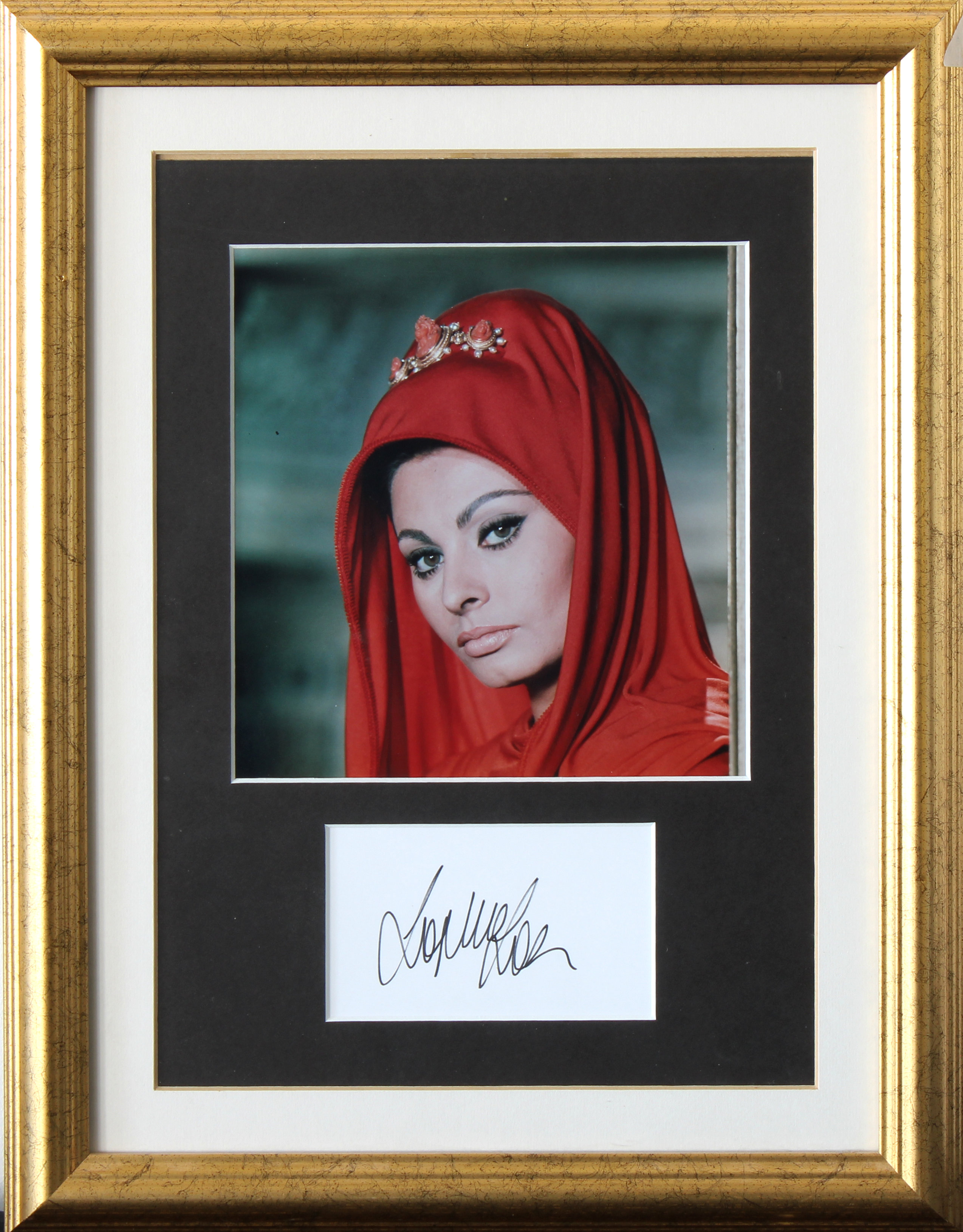 Sophia Loren - Colour photograph with signature inset to mount