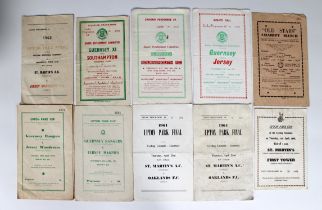 Channel Island Football Interest - A collection of vintage football programmes
