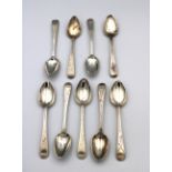 A collection of Georgian silver Old English pattern bright cut tea spoons