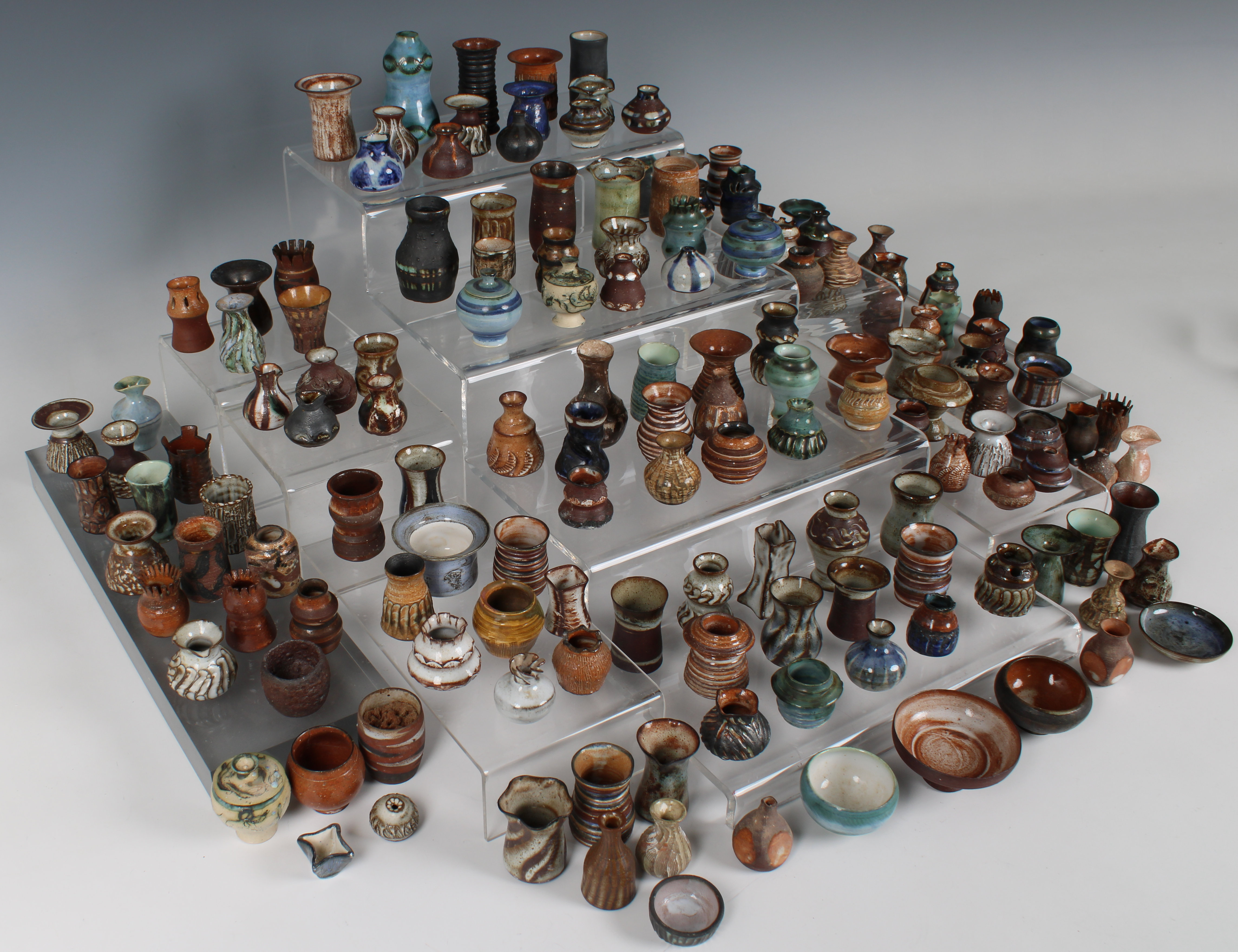 Elizabeth Ann Macphail (1939-89) A large collection of miniature pots, vases and dishes etc (150+) - Image 4 of 5