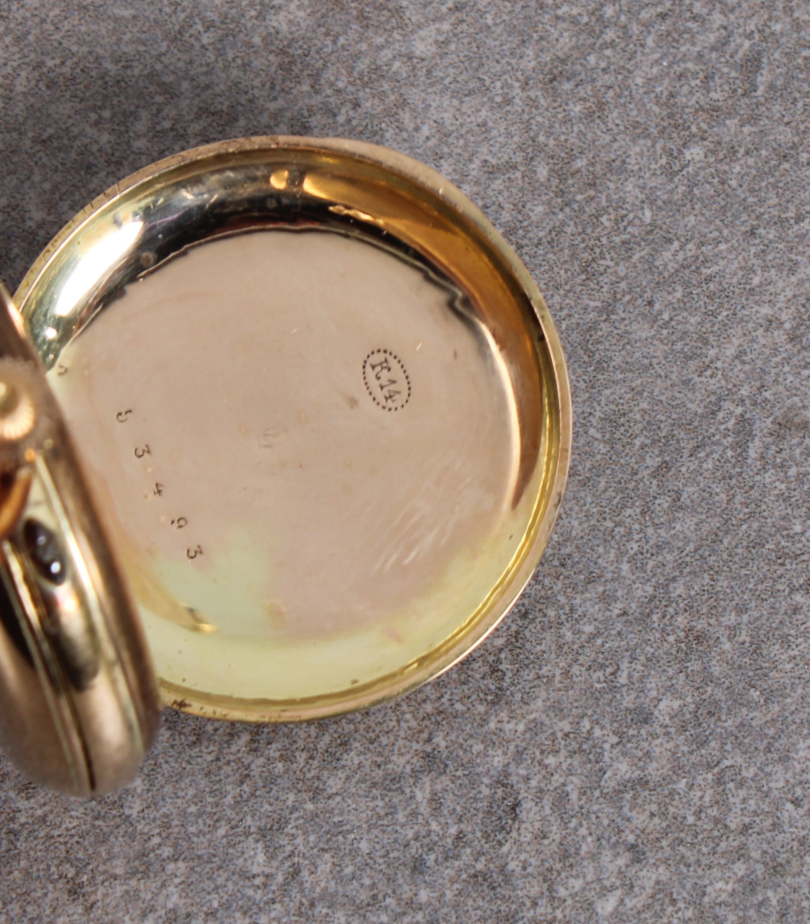 An Edwardian 14k gold-cased ladies fob watch with blue enamelled Roman numerals outer - Image 3 of 3
