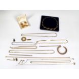 A good collection of yellow gold tone ( gold plate) costume jewellery