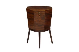 A George III octagonal mahogany wine cooler