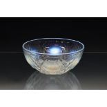 An art deco Jobling opalescent and clear glass moulded bowl