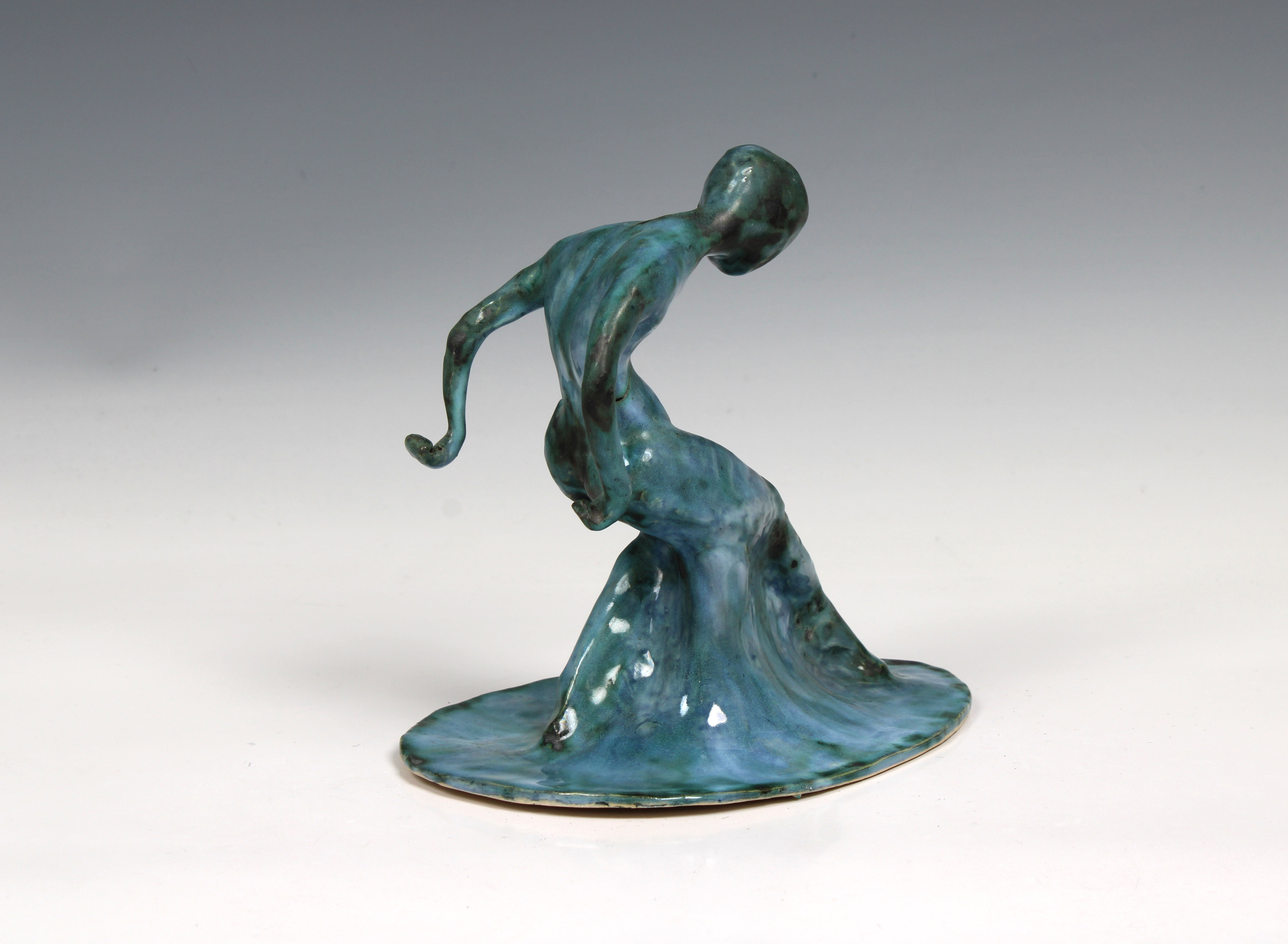 Elizabeth Ann Macphail (1939-89) glazed sculpture featuring a stylised figure doing floor exercises - Image 2 of 5