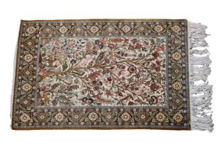 A fine silk Qum Tree of Life rug