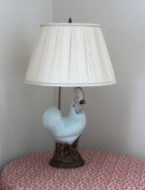 Chinese porcelain cockerel form lamp