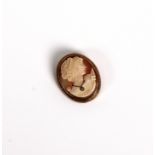 An unusual Victorian style 9ct gold shell cameo brooch depicting a young maiden