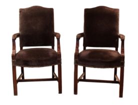 Pair of reproduction George III style library chairs