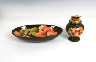 A Moorcroft 'Hibiscus' pattern table lighter