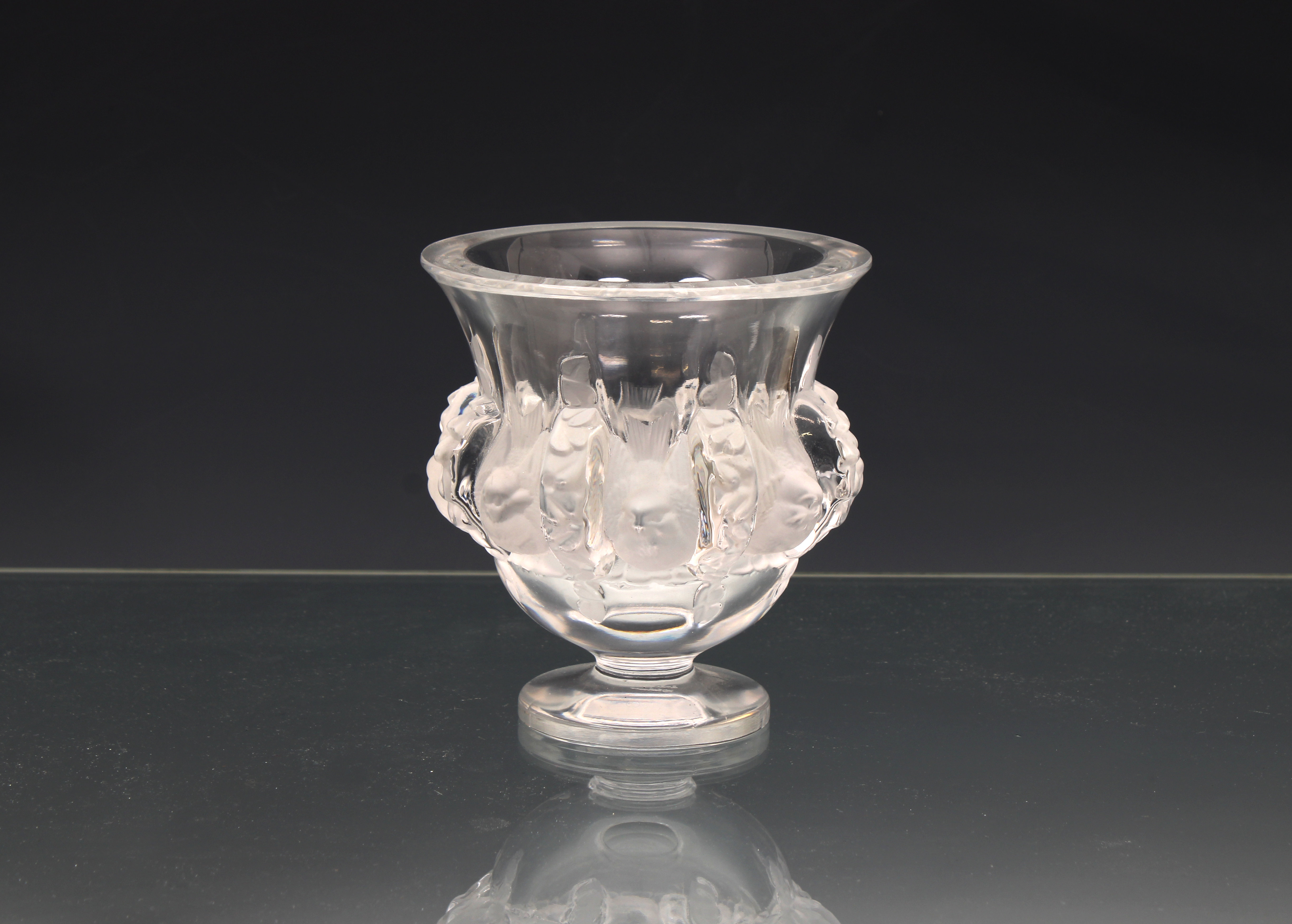Lalique clear and frosted Dampierre vase