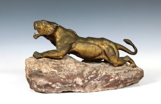 After Charles Valton (1851-1918) - Tiger bronze