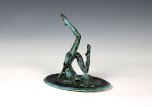 Elizabeth Ann Macphail (1939-89) glazed sculpture featuring a stylised figure doing exercise