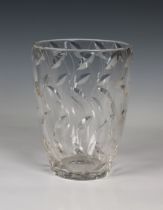 A John Walsh Walsh cut glass leaf pattern vase by Clyde Farquharson