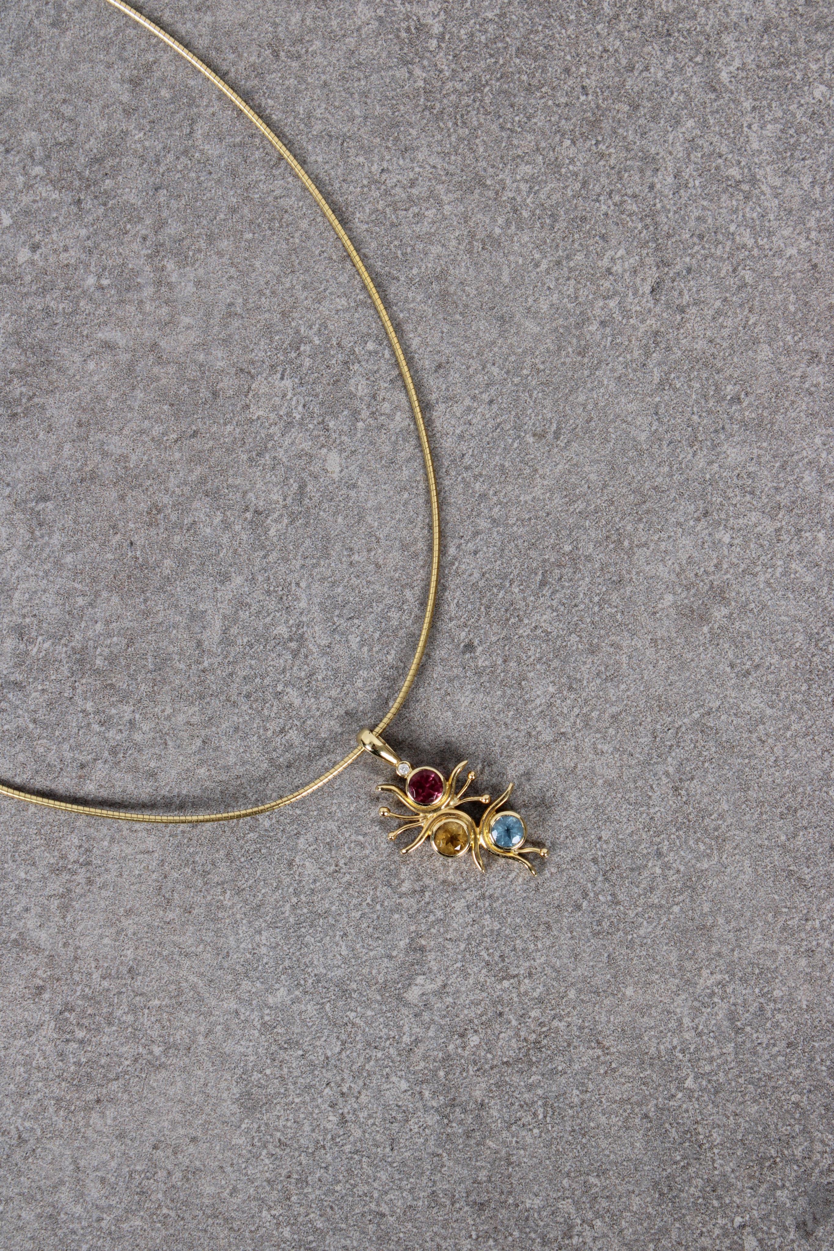 A Catherine Best 18ct yellow gold gem-set necklace