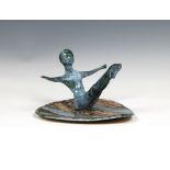 Elizabeth Ann Macphail (1939-89) glazed sculpture featuring a stylised figure doing exercise