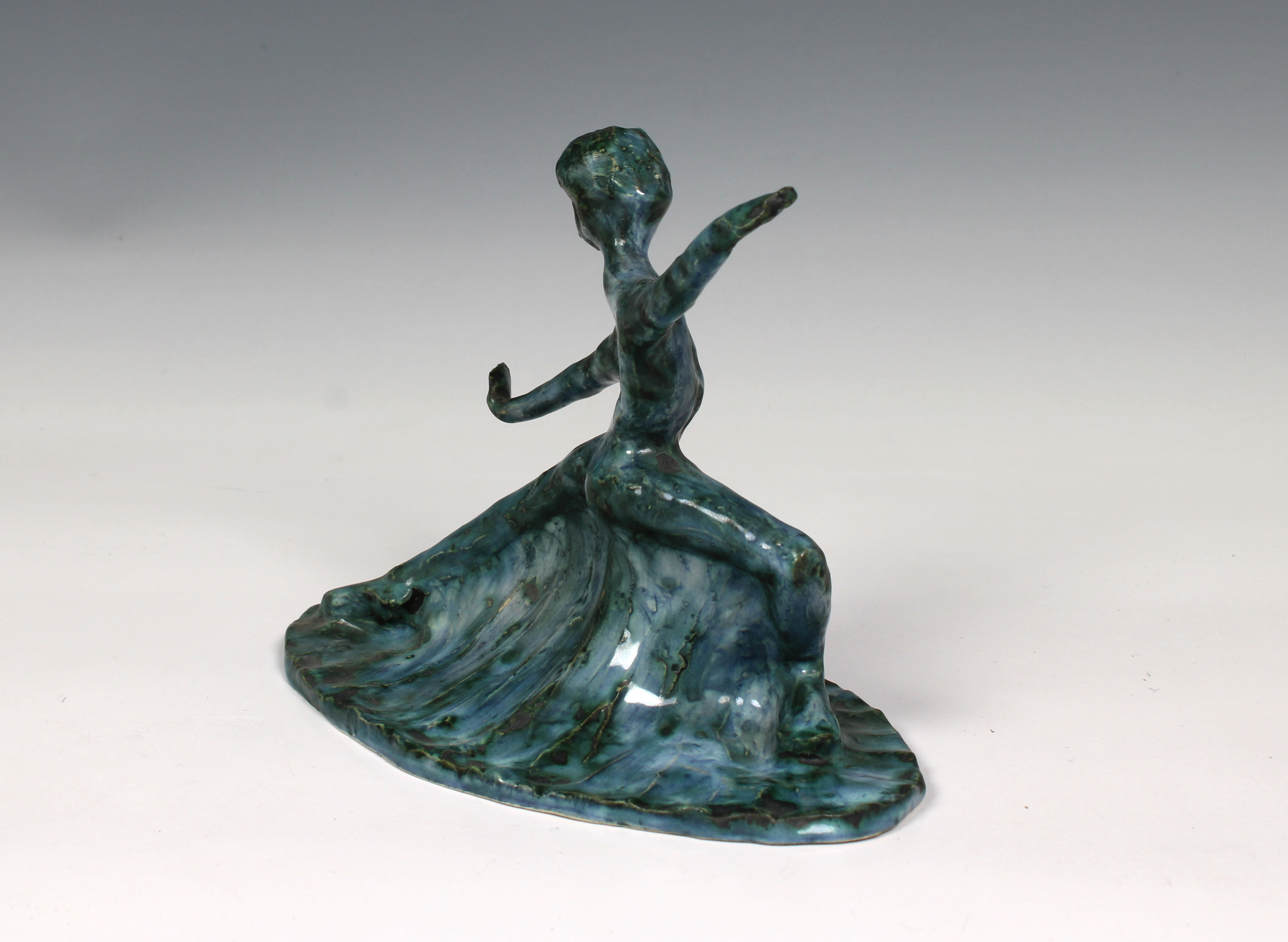 Elizabeth Ann Macphail (1939-89) glazed sculpture featuring a stylised figure doing floor exercise - Image 3 of 5