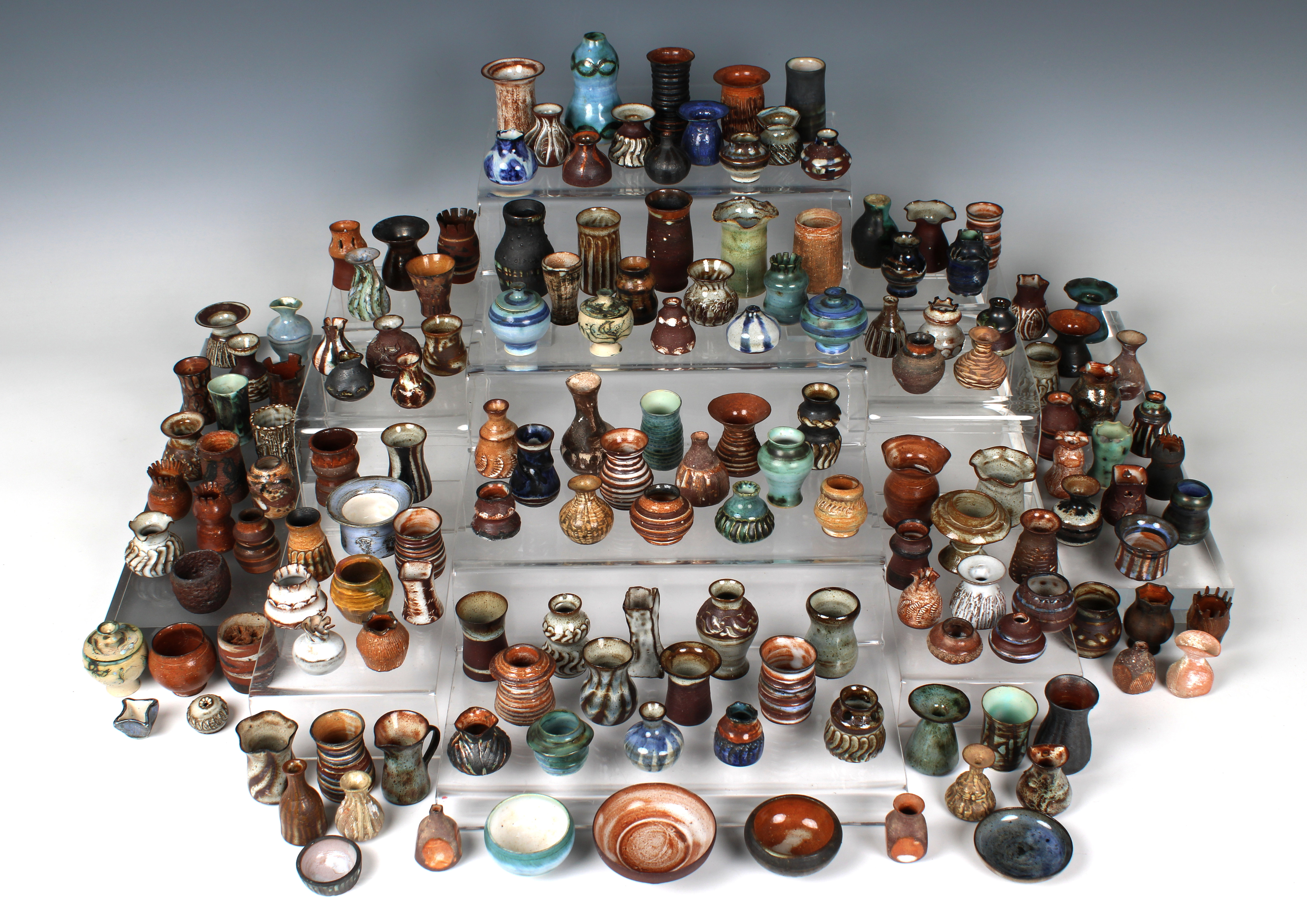 Elizabeth Ann Macphail (1939-89) A large collection of miniature pots, vases and dishes etc (150+) - Image 3 of 5