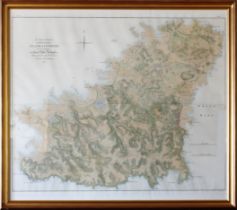 A two section reproduction Duke of Richmond map of Guernsey