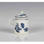 A first period Worcester porcelain mustard pot and cover