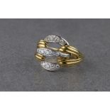 Damiani: an 18ct yellow and white gold dress ring