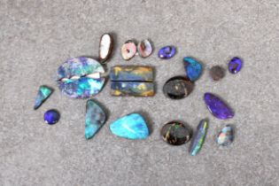 A collection of loose boulder opals