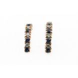 A pair of 9ct gold sapphire and diamond earrings