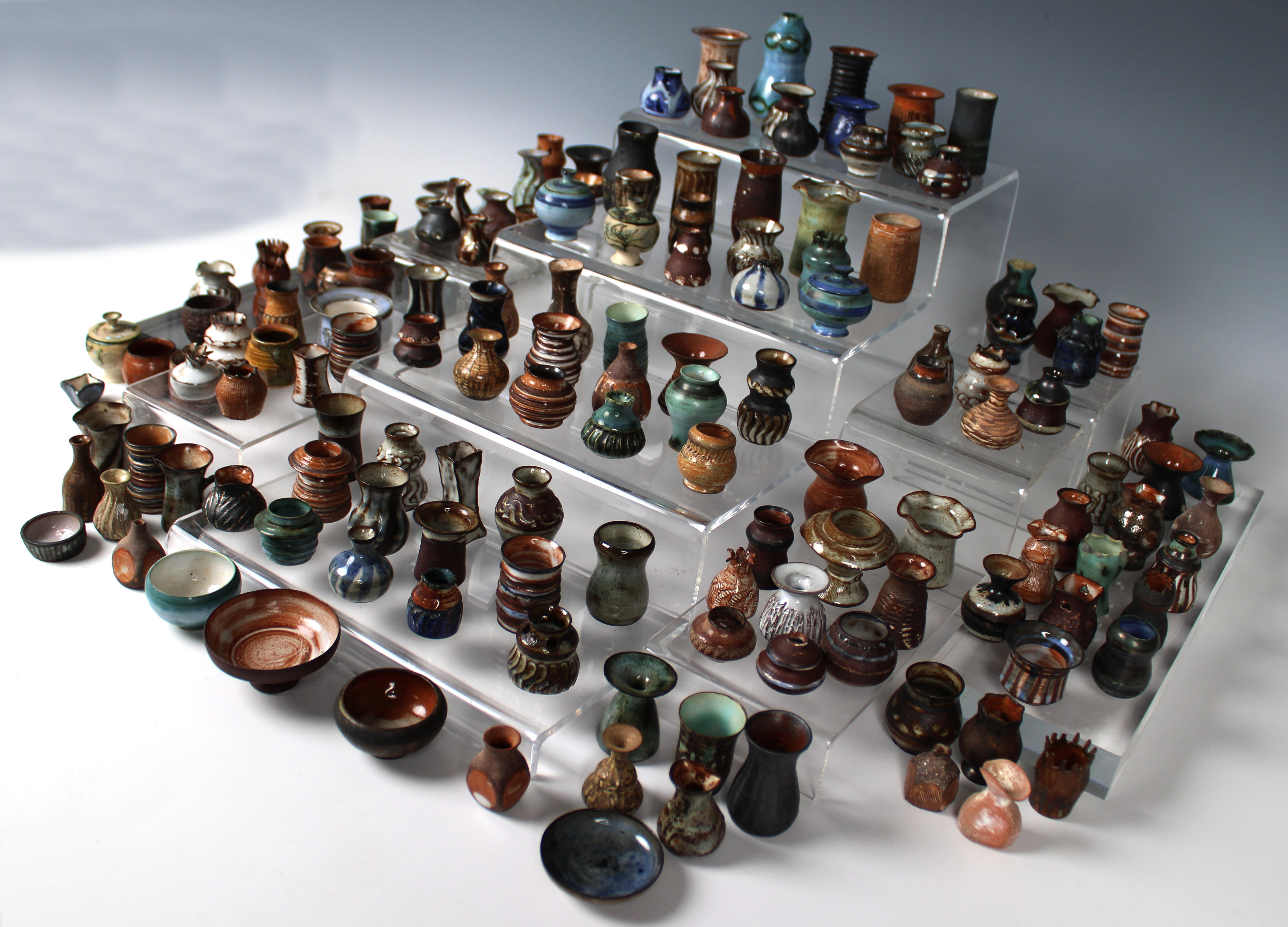 Elizabeth Ann Macphail (1939-89) A large collection of miniature pots, vases and dishes etc (150+) - Image 5 of 5