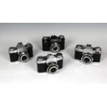 Photography - An assorted collection of Zeiss Ikon 35mm Contaflex cameras. (4)