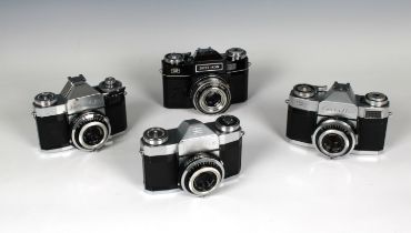 Photography - An assorted collection of Zeiss Ikon 35mm Contaflex cameras. (4)
