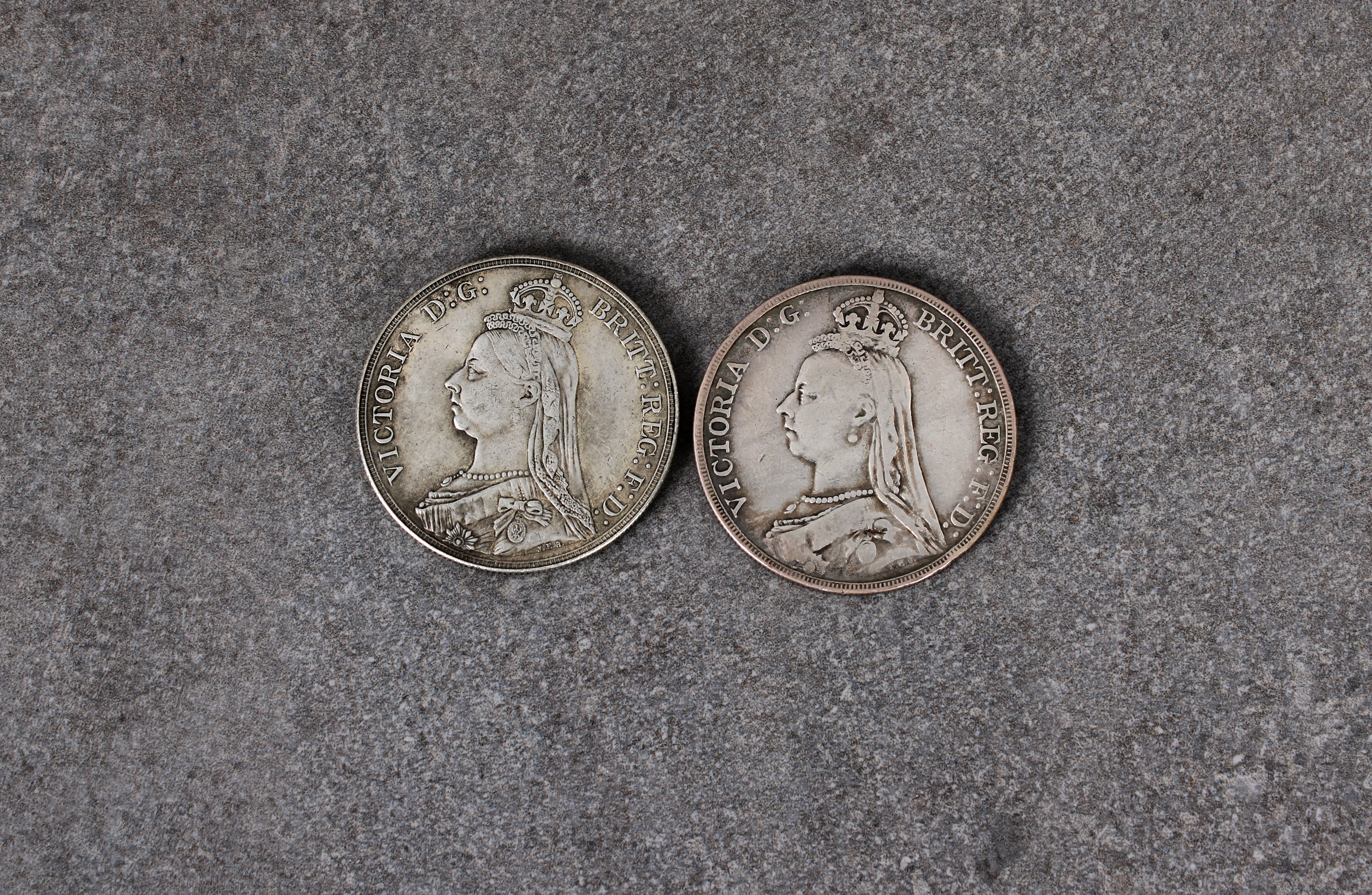 Two 1888 Victorian silver Jubilee Head Crowns - Image 2 of 2