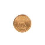 A South Africa 1980 Full 1oz fine gold Krugerrand coin.