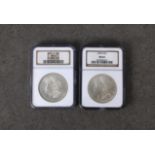 Two x 1878-S Morgan Dollars - NGC graded