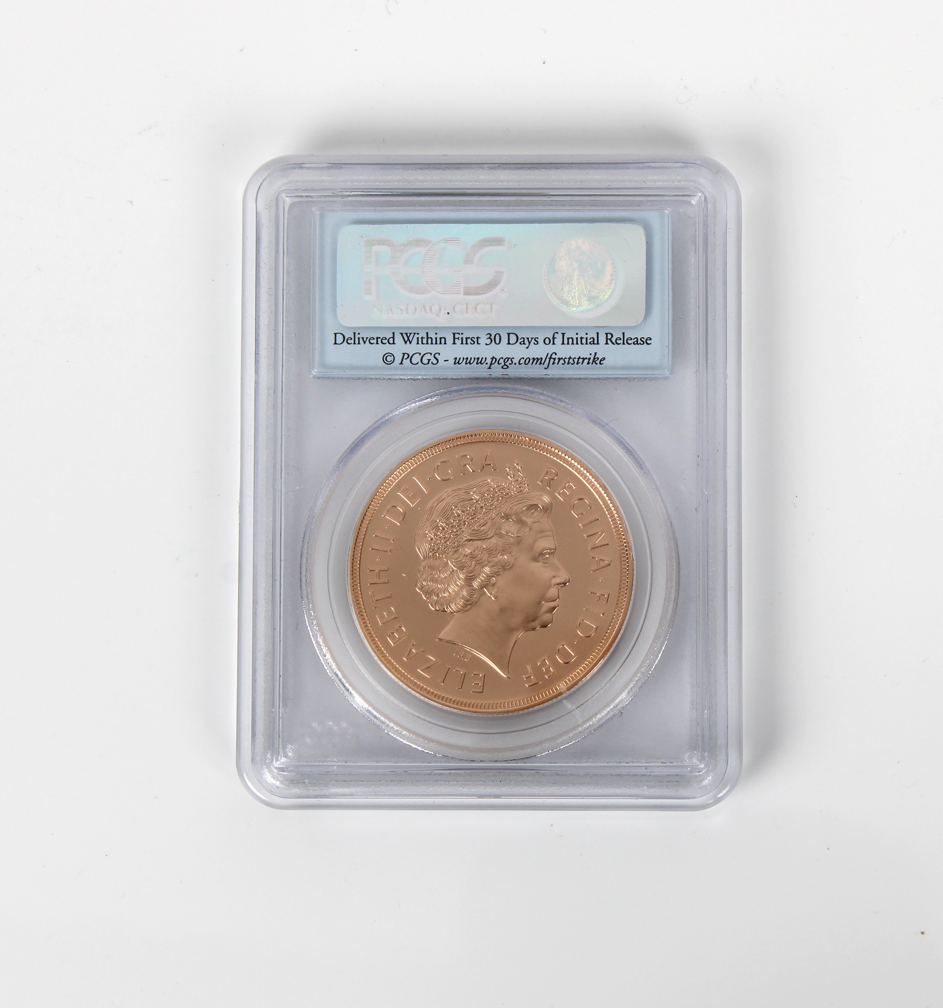 A St. George 2011 First Strike Five-Pound Gold Sovereign - PCGS graded - Image 2 of 2
