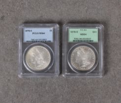 Two x 1878-S Morgan Dollars - PCGS graded