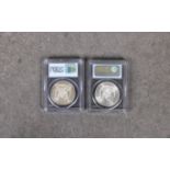 Two x 1878-S Morgan Dollar series: 52 coin: 3 - PCGS graded