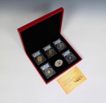 A People's Republic of China Five-piece gold First Strike Prestige Panda Set 2010, 20, 50, 100, 200,